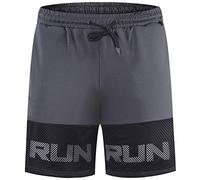 FELiCON Short de Sport de Course pour Hommes Core Training Workout Gym Joggers Shorts pour Hommes Coupe Classique Été Casual Short léger Respirant avec Poches Extensibles à la Taille-Gris,L