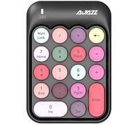 FELiCON x AJAZZ AK18 Clavier numérique sans Fil, pavé numérique Portable 2,4 GHz avec clé Ronde rétro et récepteur USB Clavier numérique de comptabilité financière pour Mac, PC (Noir)