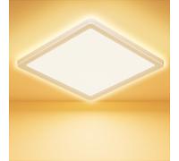 Feliigo Plafonnier LED, 18W 1600LM Carré Luminaire Plafonnier, 3000K Super Mince Lampe de Plafond, Étanche IP44 Ø22CM Lampe Plafond Moderne pour Salle de Bain, Chambre, Salon, Cuisine, Balcon