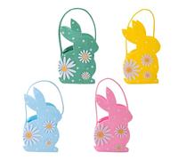 Félin de lapin de Pâques - Mémoire d'oeufs, sac de chasse pour, conteneur de bonbons | 4 pièces colorées avec poignée, sac cadeau de Pâques pour chocolat, décorations de printemps pour c