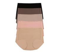 Felina Lot de 5 hipster élastiques invisibles, Café Neutres, XL