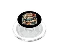 Feline Final Approval Humour Chat Bureau PopSockets PopGrip pour MagSafe