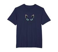 Feline Fine Cats for Girls - Cute Kitty Whiskers & Stars T-Shirt, Homme Grandes Tailles, Bleu Marine, 4X Tall