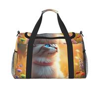 Feline Floral Harmony Sac de rangement de voyage léger de grande capacité Sac de transport à la main Sac de rangement de nuit Sac de voyage unisexe
