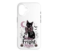 Feline Fright Night Coquette Chat Noir Halloween Coque pour iPhone 16