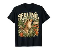 Feline Garden Club Vintage Chat et Jardinage Design T-Shirt