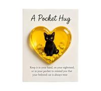 Feline Memory Token - Heart Ornament for Comfort | Motivational Mini Cat Sculpture with Uplifting Quote Card & Decorative Keepsake for Christmas Celebration and Bedroom Collection 2.52x2.01in