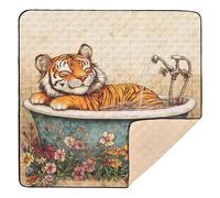 Feline Monarch Tapis de jeu pliable pour bébé, lavable au sol, pour bébés, enfants, tout-petits, nourrissons, 127 x 127 cm