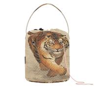 Feline Stepping Forward avec queue bou Sac fourre-tout avec trous pour aiguilles de rangement pour crochet et tricot