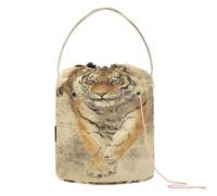 Feline Stepping Forward Sac fourre-tout avec trous de rangement pour aiguilles et outils de tricot
