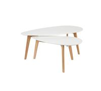 Felis Lifestyle 2300068 Drop Set of 2 Tables Basse Vinyle Blanc 100 x 50 x 40 cm