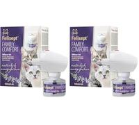 Felisept Family Comfort Set Diffuseur Chat Anti Stress + Recharge 45 ML -Anti Conflit pour Chat - Anti Stress Chat - avec De l'herbe À Chat Naturelle - Détente dans Une Maison Multi-Chats (Lot de 2)