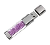 FeliSun Clé USB 3.0 64Go 32Go 16Go Nouveau Bijoux Cristal USB 3.0 Flash Drive, Externe Cadeau pour Cadeaux d'anniversaire, Cadeaux De Noël, Cadeaux De Mariage (32Go, Violet)