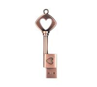 FeliSun Clés USB Forme de Coeur Pendrive Clé USB en Métal USB3.0 Stick Disque Flash en Bronze 16 Go 32 Go 64 Go Disque U Memory Stick avec Porte-clés (32 Go, Clé)