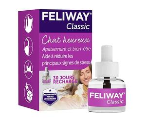 FELIWAY Classic 30 Jours - 1 Recharge pour Diffuseur de Phéromones Apaisantes pour Chats (48ml) - Aide à Réduire les Principaux Signes de Stress chez les Chats et les Chatons - Recommandé par les Vét