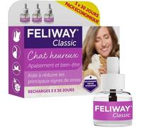 FELIWAY Classic - Pack de 3 recharges Anti Stress Calmant - 3 X 48 ml - Pour chat