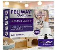 FELIWAY Optimum - Anti-Stress pour Chat - Complexe de phéromones apaisantes - Pack économique 6 recharges (6x30 Jours)