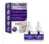 FELIWAY Optimum - Anti-Stress pour Chat - Complexe de phéromones apaisantes pour Une sérénité renforcée 2*30 Jours