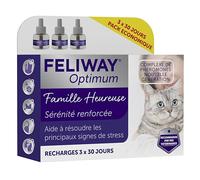 FELIWAY Optimum - Pack de 3 recharges Anti Stress Calmant - 3 X 48 ml - Pour chat
