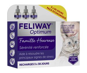 Feliway Optimum Happy Family Recharges Pour Diffuseur Pièces 3x48ml