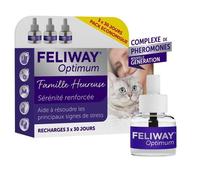 FELIWAY Optimum - Pack de 3 recharges Anti Stress Calmant - 3 X 48 ml - Pour chat