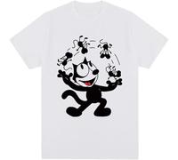 Felix Cat T-Shirt Vintage Cotton Men Tops Tee White L
