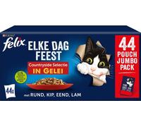 Felix Chaque jour Party Countryside 44x85g - Nourriture pour chats en sachet, 3.74 kg, boeuf, poulet, canard, agneau