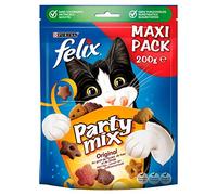 Felix Croquettes Chats Party Mix Original Poulet Foie Dinde Maxi Pack, 200g
