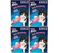FELIX | Deli Moments™ | Chat |Savoureuses friandises liquides pour Chat et Chaton | Au Saumon| Sachets| Portion Individuelle |4x10g (Lot de 4)