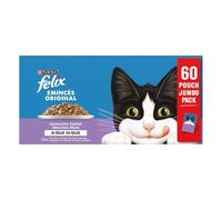 FELIX Émincés en Gelée - pâtée Chat Sélection Mixte - 60 Sachets de 85 g