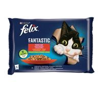 FELIX Fantastique gelée de poulet et de bœuf 4x85g