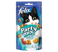 FELIX Party Mix | Adulte | Friandises Pour Chat | Saveur Océan Saumon, Colion et Truite| Lot de 8 x 60 g