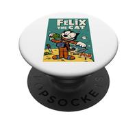 Felix Le Chat Moon Dreamer - Animation céleste rétro des années 1920 PopSockets PopGrip Adhésif