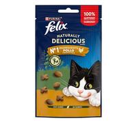 FELIX Naturally Delicious Snack pour Chats Adultes avec Poulet et Herbe à Chat 8 Paquets de 50 g