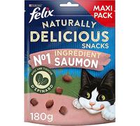 FELIX Tasty Nuggets | Adulte| Friandises Pour Chat |Saumon avec une touche d'Épinard| 180 g