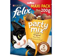 Felix Croquettes Chats Party Mix Original Poulet Foie Dinde Maxi Pack, 200g