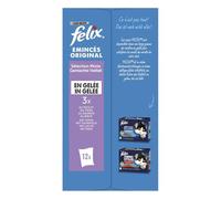 Felix - Pâtée Adulte en Gelée Gourmande, Saveurs Boeuf, Poulet, Saumon & Thon (12x85g) - Lot de 3 - Vendu par Lot