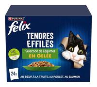 FELIX - Pâtée Gourmande en Gelée pour Chat Adulte, Saveurs Boeuf & Poisson, Texture Tendre (24x85g) - Le lot de 3