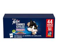 FELIX - Pâtée Savoureuse pour Chat Adulte, Morceaux Fondants en Gelée Mixte (44x85g) - Le lot de 2