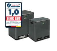 Felix Poubelle Tri Sélectif Double Compartiment Amortisseur de Fermeture Anthracite, 2 x 30 Litres