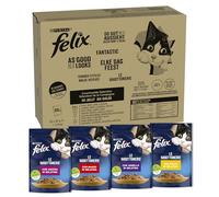 Felix Purina Le Ghiottonerie Aliments humides pour Chats avec Boeuf, Poulet, Canard, Agneau, 80 enveloppes de 85 g