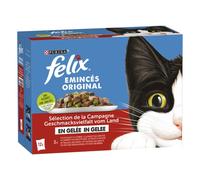 FELIX Sensations Gelée | Chat Adulte | Emincés en Gelée |Sélection de Volailles et Légumes| Lot de 6-12 x 85 g | Sachet fraicheur