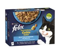 FELIX Sensations Gelée | Chat Adulte | Sélection de Poissons| Lot de 6-12 x 85 g | Sachet fraicheur