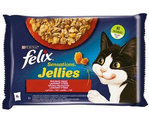 FELIX Sensations Gelée de Campagne aux saveurs de bœuf et de poulet 4x85g