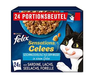 FELIX Sensations Gelées Nourriture Humide pour Chat Mélange de variétés (4 x 24 sachets de 85 g)