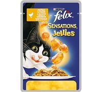 FELIX Sensations Jellies Chat avec poulet et carottes | Ligne Sensations | Lot de 20 x 100 g