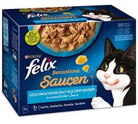FELIX Sensations Lot de 6 sauces humides pour Chat - Saveur de l'eau - 6 x 12 x 85 g