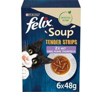 Felix Soup Tender Strips, Soupe pour Chat, variété Mixte, Lot de 8 (8 x 6 x 48 g)
