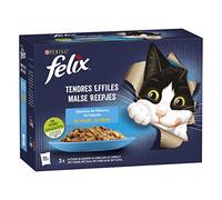 FELIX Tendres Effilés en Gelée | Chat Adulte | Sélection de Poissons | Lot de 6-12 x 85 g| Sachet fraicheur