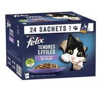 FELIX Tendres Effiles en Gelee Viandes-Poissons - 24 x 85 g - Sachets fraicheur pour chat adulte G